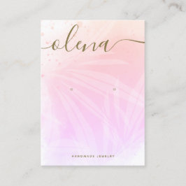 ピンクの抽象芸術水色の署名スクリプト 名刺