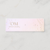 ピンクの抽象芸術水色イヤリングディスプレイミニ スキニー名刺 (正面)