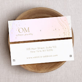 ピンクの抽象芸術水色イヤリングディスプレイミニ スキニー名刺