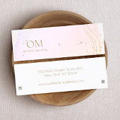 ピンクの抽象芸術水色イヤリングディスプレイミニ スキニー名刺