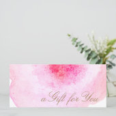 ピンクの抽象芸術水色ギフト証明書 (スタンド正面)