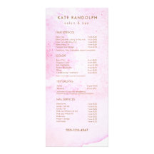 ピンクの抽象芸術水色サロン価格表メニュー