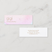 ピンクの抽象芸術水色スタッドイヤリング スキニー名刺 (正面/裏面)