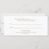 ピンクの抽象芸術水色ピンクのギフト証明書 (裏面)