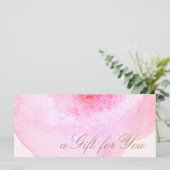 ピンクの抽象芸術水色ピンクのギフト証明書 (スタンド正面)