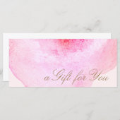 ピンクの抽象芸術水色ピンクのギフト証明書 (正面/裏面)