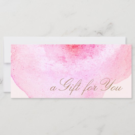 ピンクの抽象芸術水色ピンクのギフト証明書 (正面)