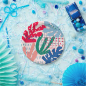 ピンクの抽象芸術紙プレート ペーパープレート (パーティー)