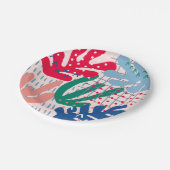 ピンクの抽象芸術紙プレート ペーパープレート (アングル)