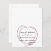 ピンクの抽象芸術結婚ハートのチャリティー特典カード (正面/裏面)