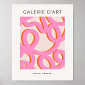 ピンクの抽象芸術線ブラシストローク ポスター (正面)