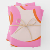 ピンクの抽象芸術線ブラシストローク ラッピングペーパーシート (インサイチュ)