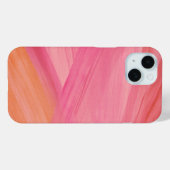 ピンクの抽象芸術線モダン水色パターン Case-Mate iPhoneケース (裏面 (横))