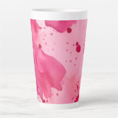 ピンクの抽象芸術 カフェラテマグ (正面)