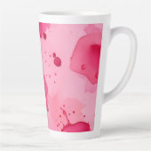 ピンクの抽象芸術 カフェラテマグ (右)