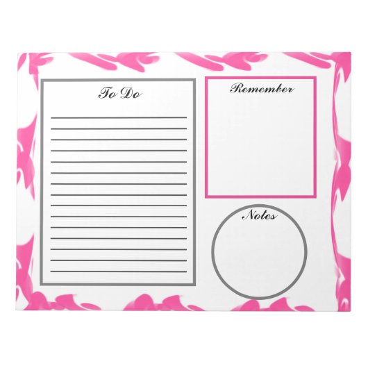 ピンクの抽象芸術 ノートパッド (正面)