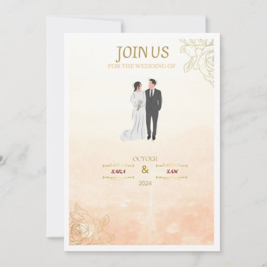 ピンクの招待状です 招待状 (正面)