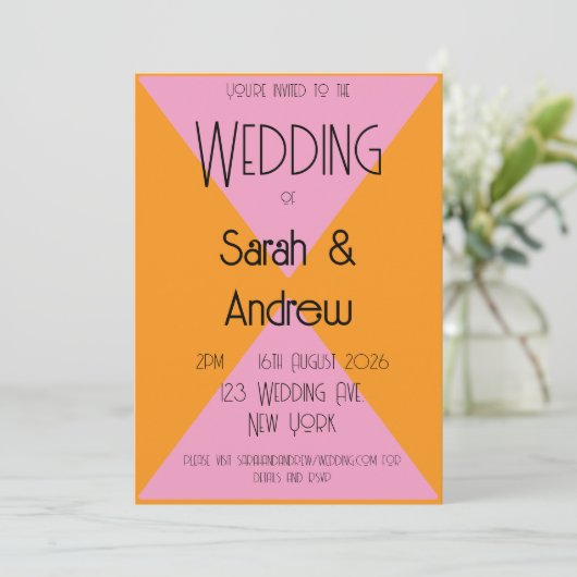 ピンクの招待状 招待状 (スタンド正面)