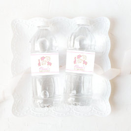 ピンクの振りかける曇り動物のクッキーパーティーデコール ペットボトルラベル