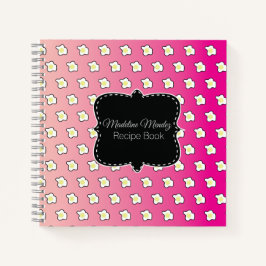 ピンクの揚げ卵グラデーションレシピ本 ノートブック