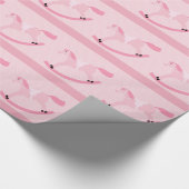 ピンクの揺り木馬のベビーシャワーの包装紙 ラッピングペーパー (角)