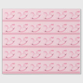 ピンクの揺り木馬のベビーシャワーの包装紙 ラッピングペーパー (フラット)