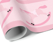 ピンクの揺り木馬のベビーシャワーの包装紙 ラッピングペーパー (ロールコーナー)