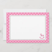 ピンクの揺り木馬は感謝していしています サンキューカード (裏面)