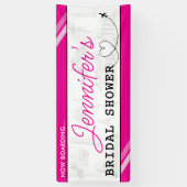 ピンクの搭乗券 ブライダルシャワー 横断幕 (縦)