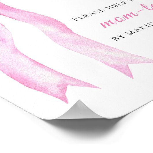 ピンクの救済弓は忙し、Mom-to-Be Addressee ポスター (角)