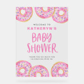 ピンクの散水ドーナツ赤ちゃんシャワーへようこそ アクリルサイン (正面)