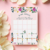 ピンクの散水缶開花赤ちゃんシャワービンゴゲーム 招待状