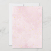 ピンクの散水蝶ガール赤ちゃんシャワー 招待状 (裏面)