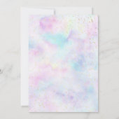 ピンクの散水蝶ガール赤ちゃんシャワー 招待状 (裏面)