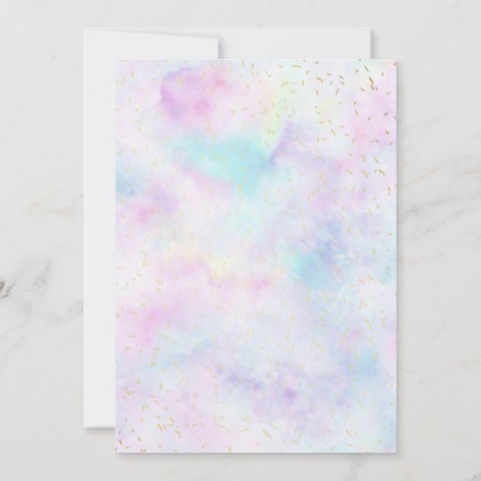 ピンクの散水蝶ガール赤ちゃんシャワー 招待状 (裏面)