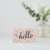 ピンクの数々のなこんにちはの点の名刺 名刺 (スタンド正面)