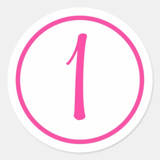 ピンクの数字とステッ縁どク ラウンドシール (正面)