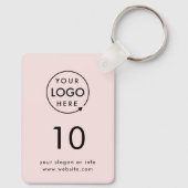 ピンクの数字 |ロゴビジネスプロパティルームキーチェーン キーホルダー (裏面)