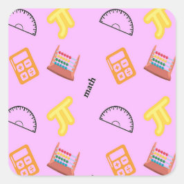 ピンクの数学パターン スクエアシール