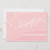 ピンクの数珠は%PIPE%の洗礼の招待状に玉を付けます 招待状 (正面)