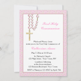 ピンクの数珠, 花柄, 宗教的な招待状 招待状