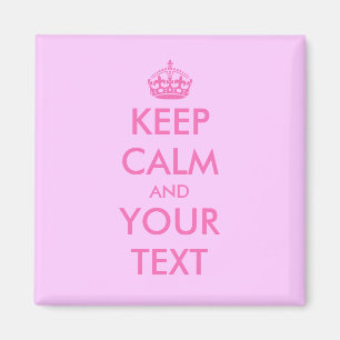 ピンクの文字がかわいいスクエア型Keep calmマグネット マグネット