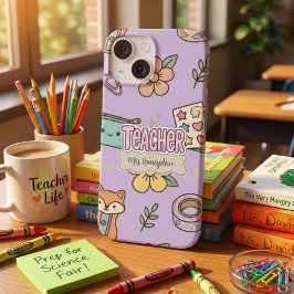 ピンクの文字の先生の学校のパターン Case-Mate iPhone 14ケース