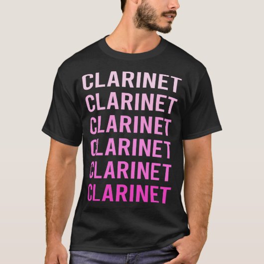 ピンクの文字クラリネット Tシャツ (正面)