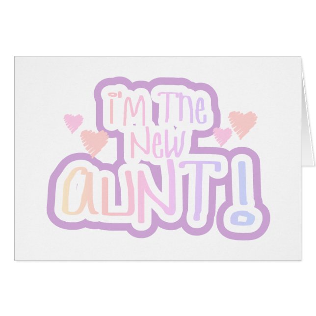 ピンクの文字私は新しい叔母さんです (正面横)