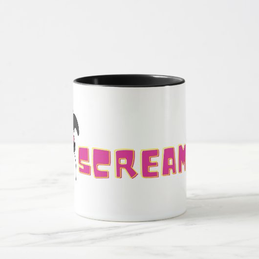 ピンクの文字 マグカップ (中央)