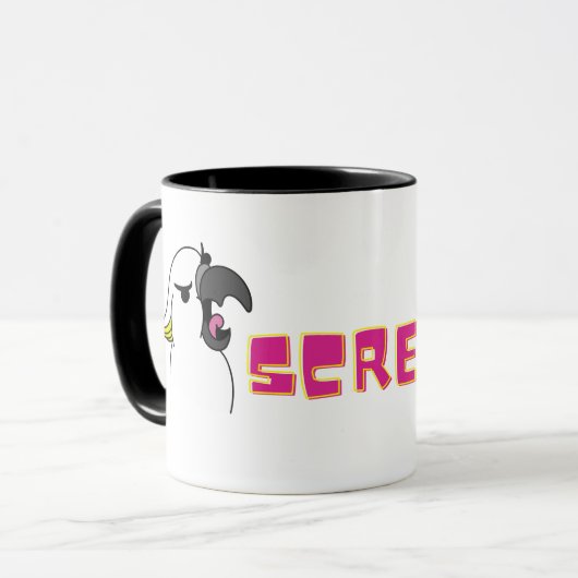 ピンクの文字 マグカップ (正面左)