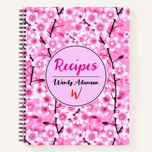 ピンクの料理本のプレゼント | 最高のフローラレシピ ノートブック (正面)