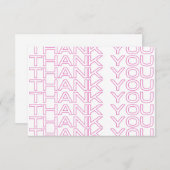 ピンクの新聞のプリントメディア挿入  サンキューカード (正面/裏面)