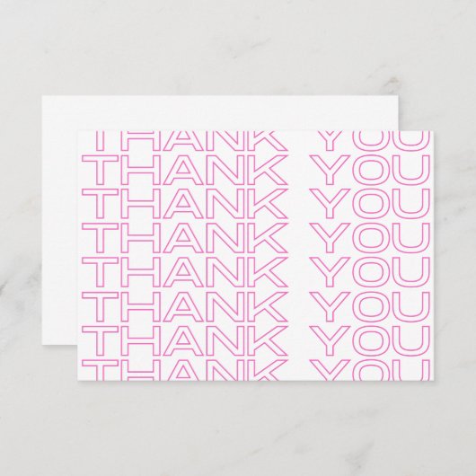ピンクの新聞のプリントメディア挿入  サンキューカード (正面/裏面)